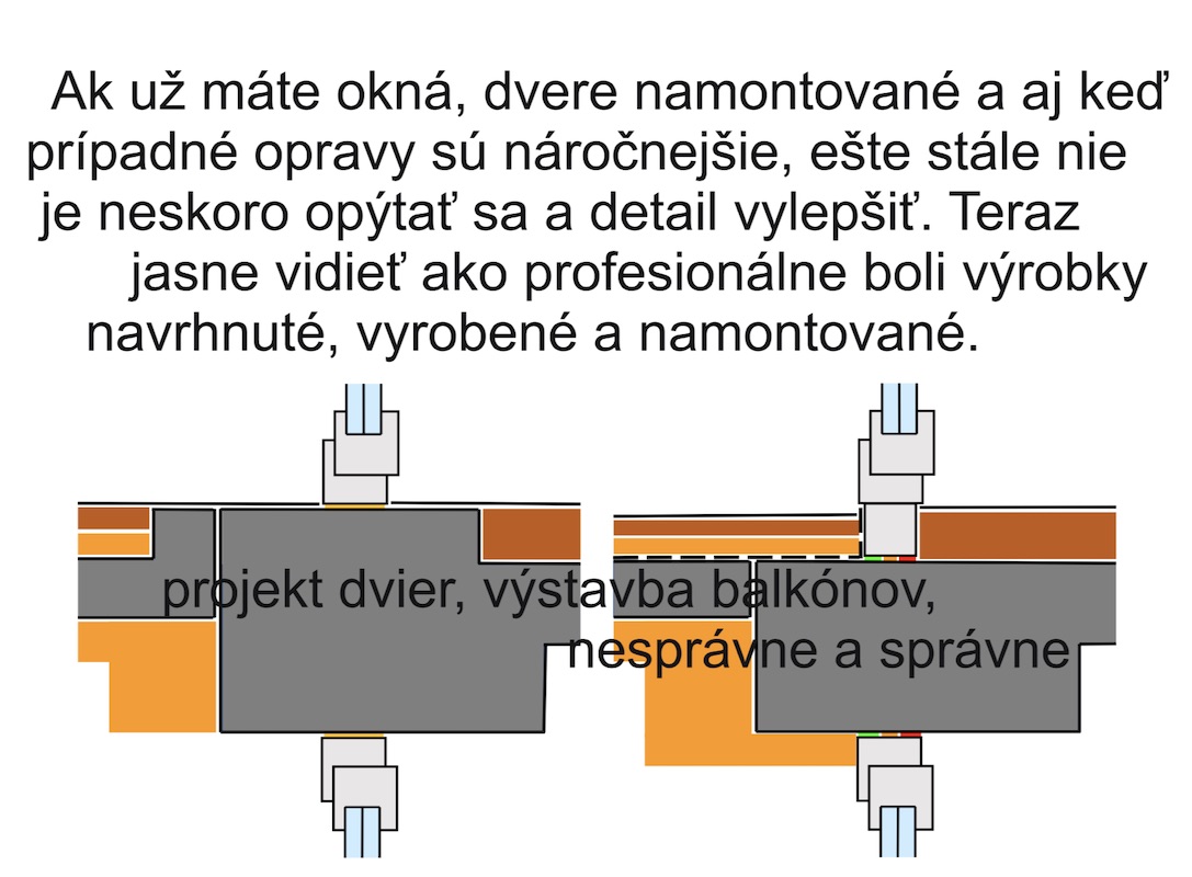 Ak už máte okná, dvere namontované a aj keď prípadné opravy sú náročnejšie, ešte stále nie je neskoro opýtať sa a detail vylepšiť. Teraz jasne vidieť ako profesionálne boli výrobky navrhnuté, vyrobené a namontované.